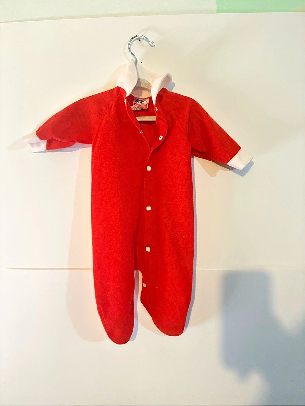Vintage Tommee Tippee Red candy cane  Footie Pajamas 3-6M